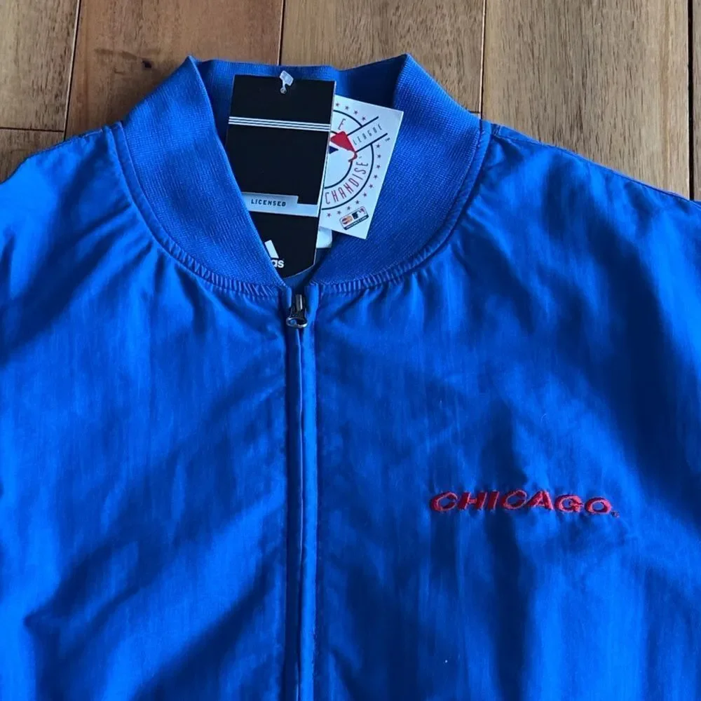 NWT MLB Genuine Chicago Cubs Full Zip Windbreaker Jacket Mens Adidas